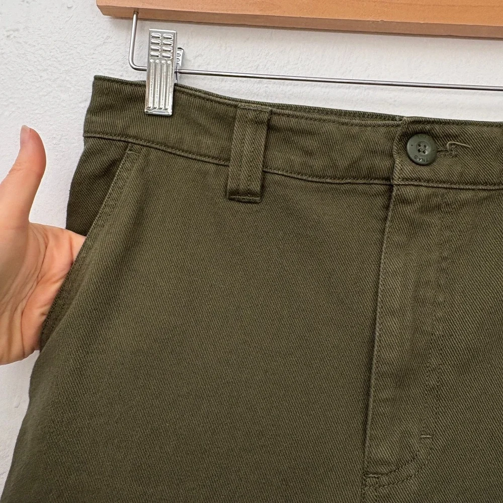 Aritzia TNA Highway Cargo Pants Women Size 6 Olive Green Cotton